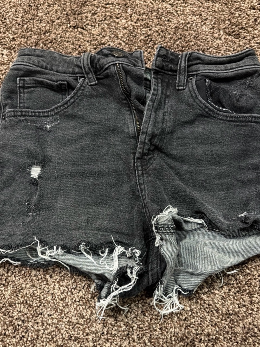 wild fable Black Distressed Denim Cutoff Shorts